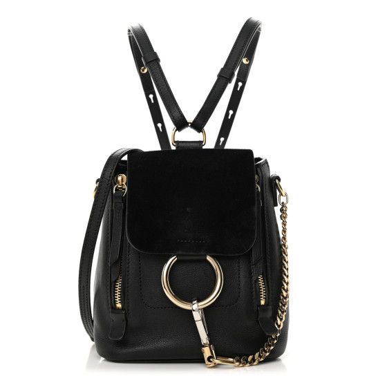 Suede Calfskin Mini Faye Backpack Black | FASHIONPHILE (US)