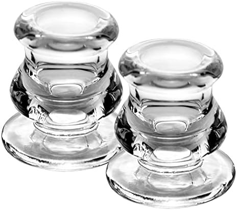 Amazon.com: Aglary Glass Taper Candle Holder Set of 2 , for Home, Wedding Table or Party Decorati... | Amazon (US)
