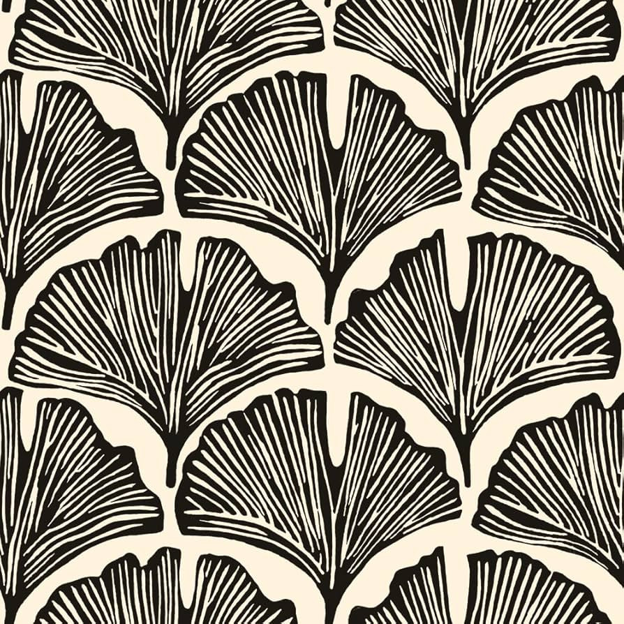 Tempaper x Novogratz Zebra Black Feather Palm Removable Peel and Stick Wallpaper, 20.5 in X 16.5 ... | Amazon (US)