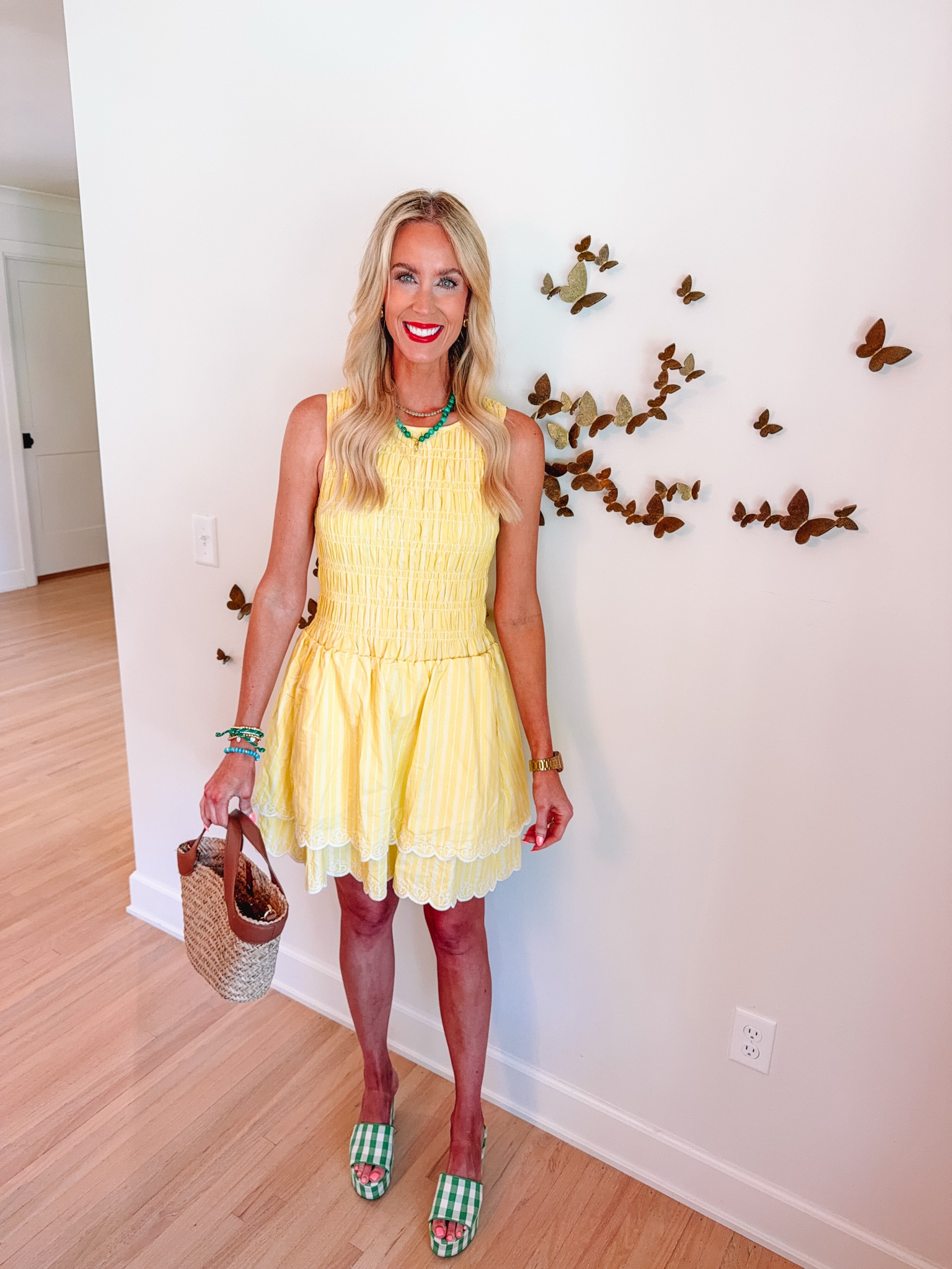 Loving this smocked sleeveless dress from Walmart! 

Summer dress / Mini dress / Beaded necklace / Platform sandals

#LTKootd #LTKgrwm
