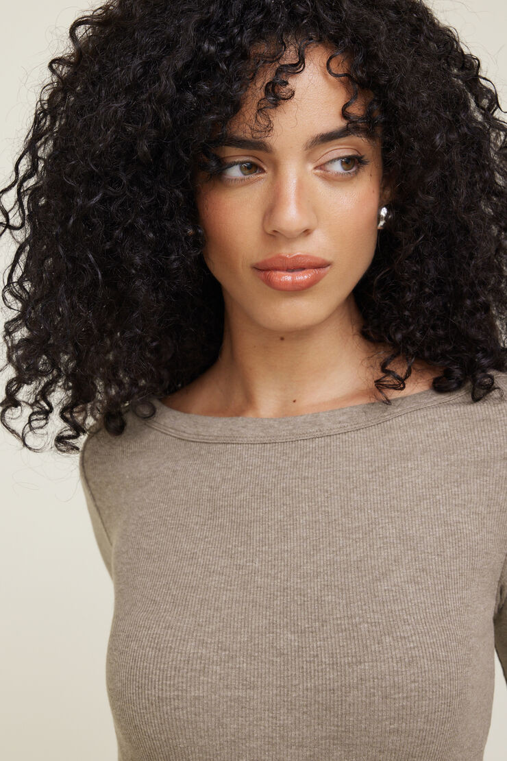 Nola Ribbed Long Sleeve T Shirt | Dynamite Clothing