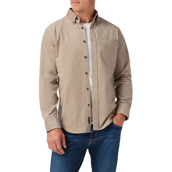 Men's Mizzen+Main Jackson Corduroy Long Sleeve Button Up Shirt XLarge Khaki Solid | Scheels