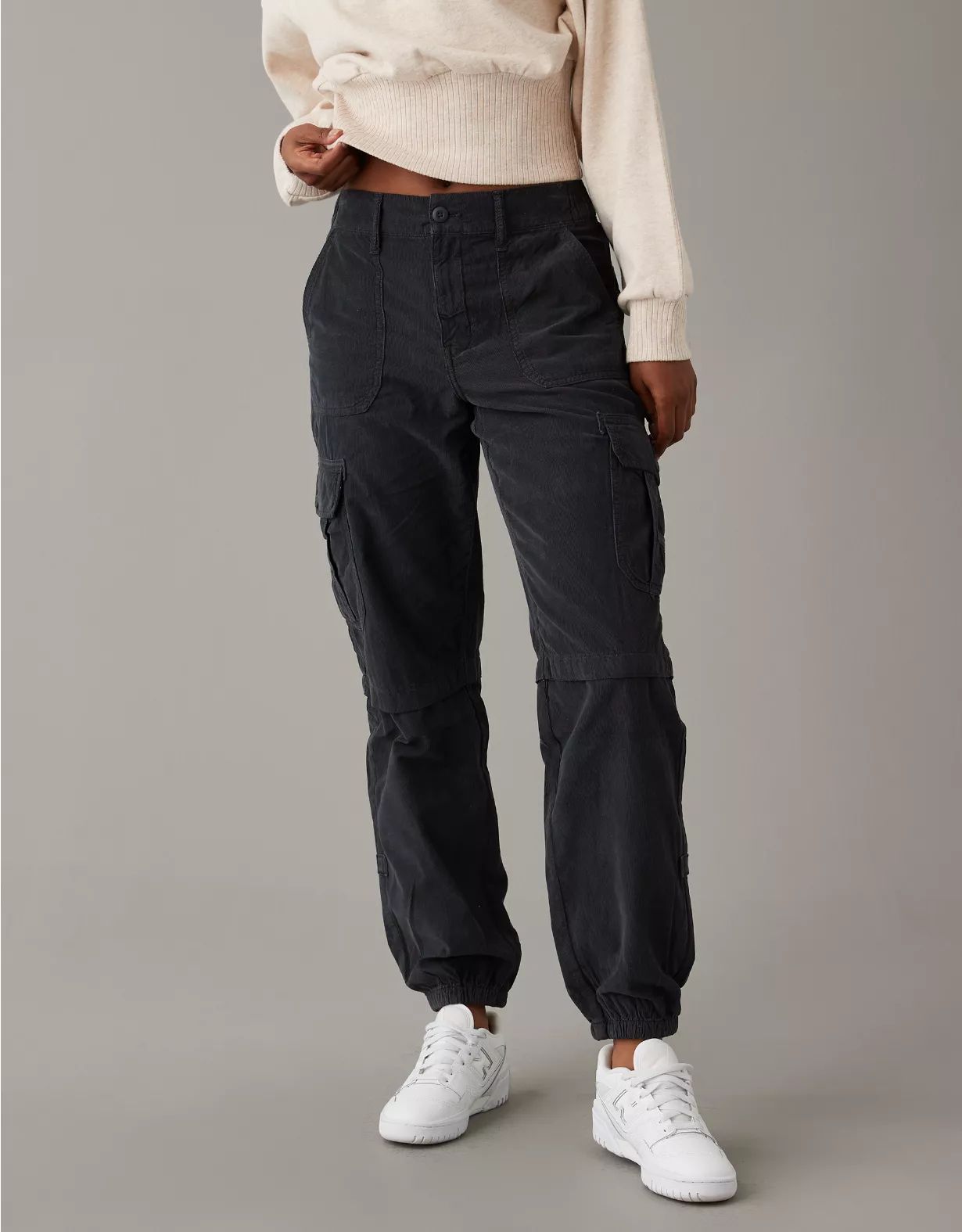AE Super High-Waisted Baggy Corduroy Cargo Jogger | American Eagle Outfitters (US & CA)