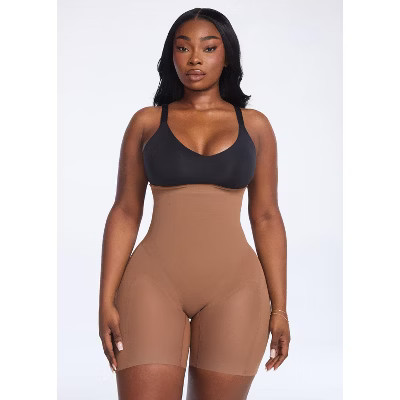 She's Waisted Women's UltraSculpt High-Waist Shorts Shapewear Coffee/Brown S | Target