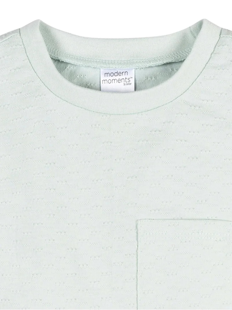 Modern Moments by Gerber Baby and Toddler Girl Pleated Ruffle Sleeve Top, Sizes 0/3 Months - 5T | Walmart (US)