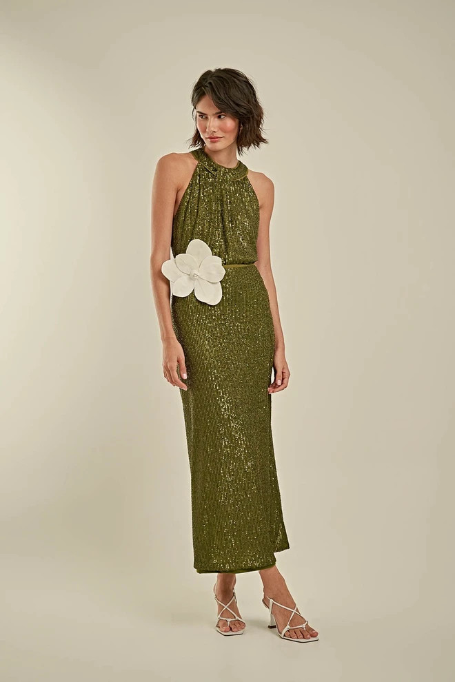 SAIA LONGA EM PAETE VERDE BAMBOO | Linda de Morrer (BR)