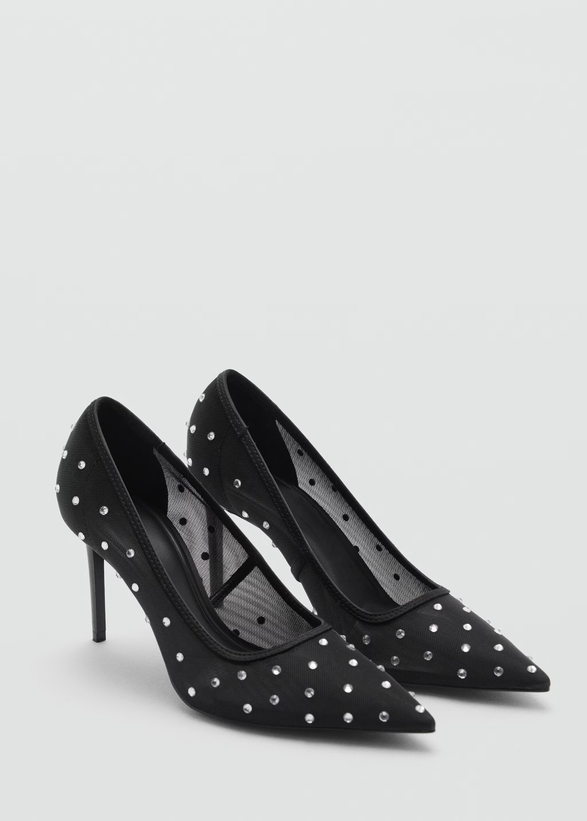 Glitter mesh heeled shoes - Women | MANGO USA | Mango (US/MX/AU)