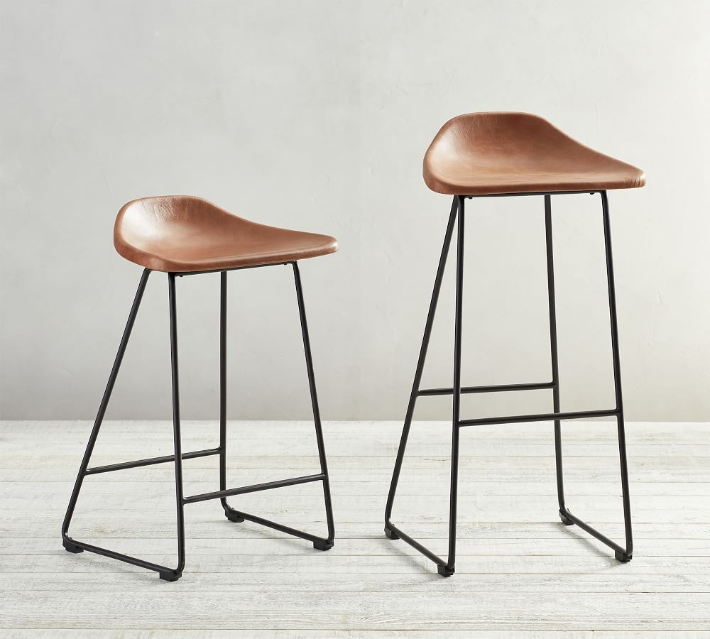 Brenner Leather Bar & Counter Stool | Pottery Barn (US)
