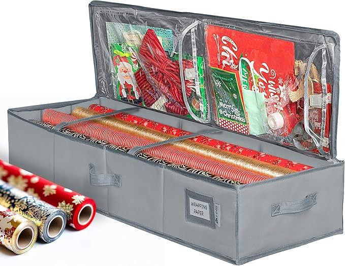 Premium Wrapping Paper Storage Container -Durable Material 600D tear-proof - Fits up to 27 Paper ... | Amazon (US)