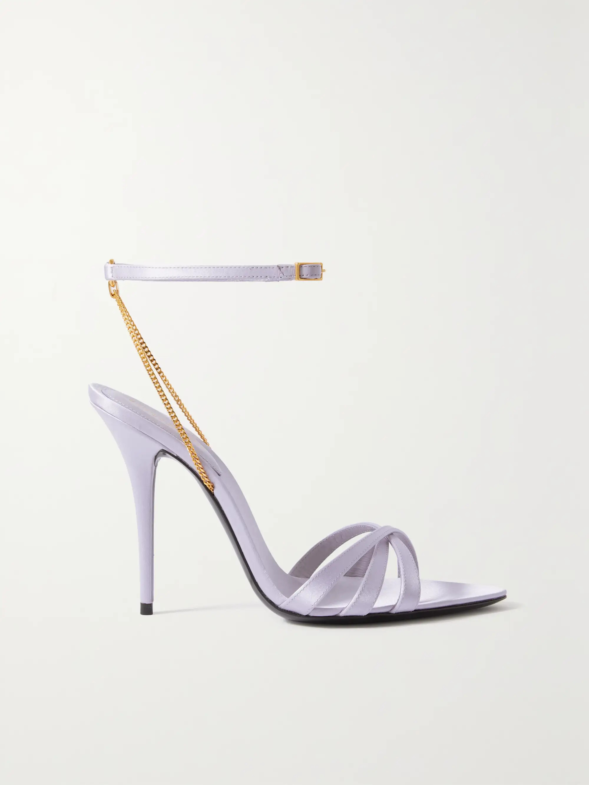 Melody chain-embellished silk-satin sandals | NET-A-PORTER (US)