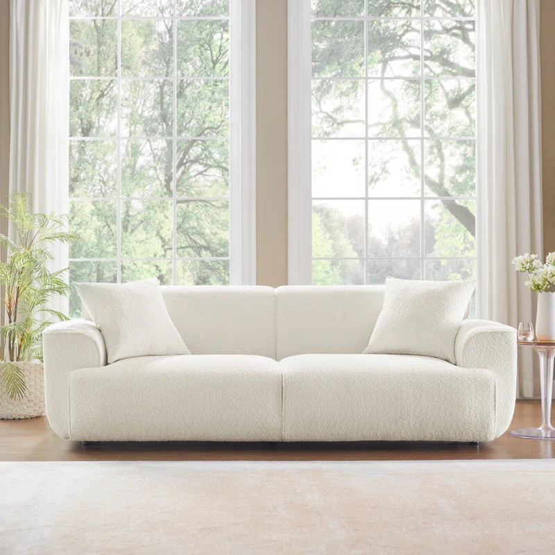 MINIMORE Modern Style Sofa 91" Round Arm Sofa | Wayfair North America