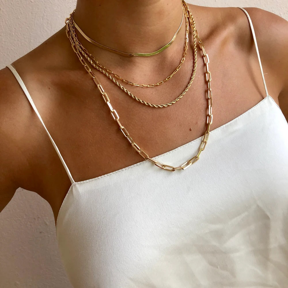 NEW COLLECTION  Gold Herringbone Choker  Long Gold Link | Etsy | Etsy (US)