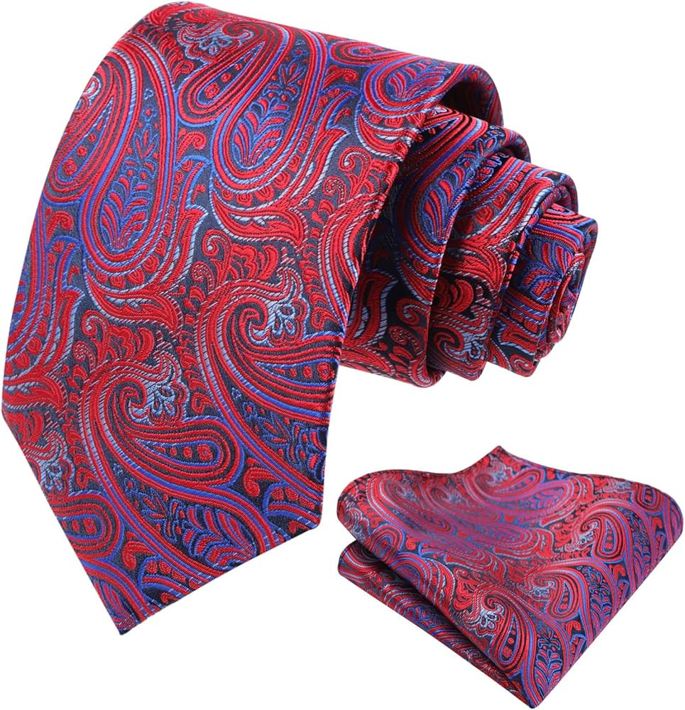 Alizeal Mens Gradient Paisley Necktie and Pocket Square Set | Amazon (US)