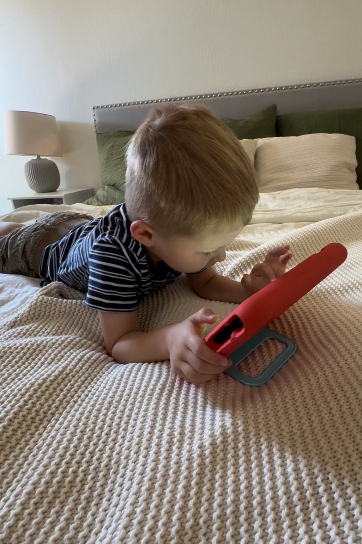 in the past we've had to have a no tablet/games rule in our house since it was way too overstimulating for Grey and caused behavioral issues.
But lately we've changed things up and it's been MUCH better. We got an Amazon kids tablet where we can control what is on there like ABCMouse, audiobooks, coloring, puzzles, some less stimulating games)
AND
we set a 30 minute per day timer and once it's done the tablet automatically turns off.
It gives me 30 uninterrupted minutes to do something and he's not totally melting down
after!

#LTKSaleAlert #LTKFamily #LTKKids