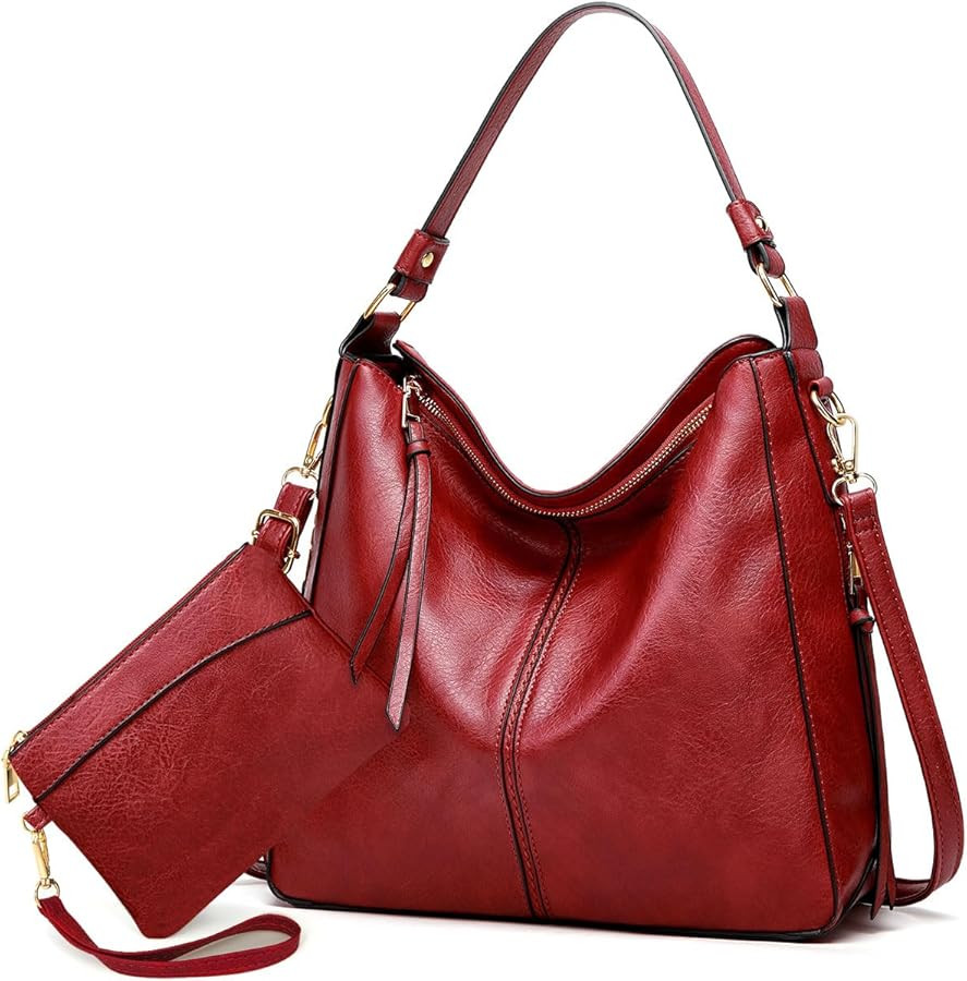 Large Trendy Designer Hobo Tote Bag for Women, Soft Leather Crossbody Shoulder Handbag, Purse and... | Amazon (US)