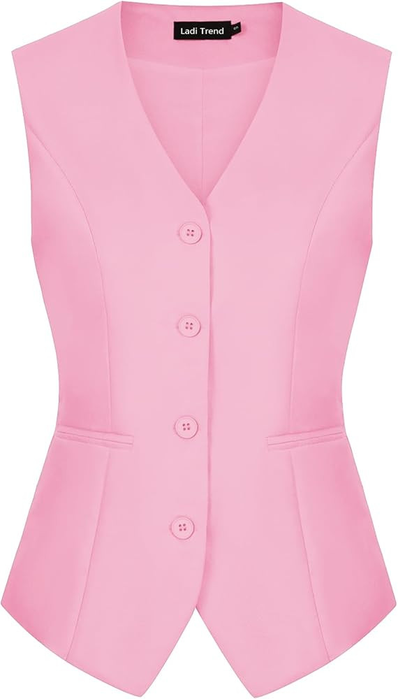 MINTLIMIT Waistcoat Vest for Women Fully Lined Button Down V Neck Formal Dressy Suit Vests with P... | Amazon (US)