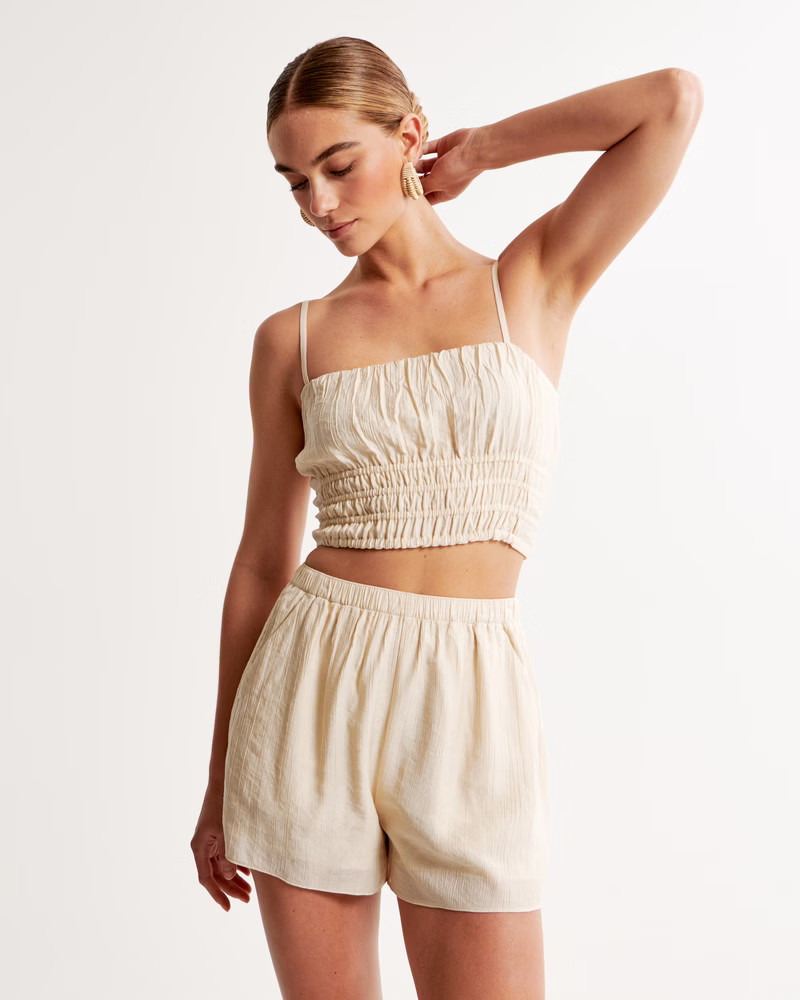 Crinkle Textured Pull-On Short | Abercrombie & Fitch (US)
