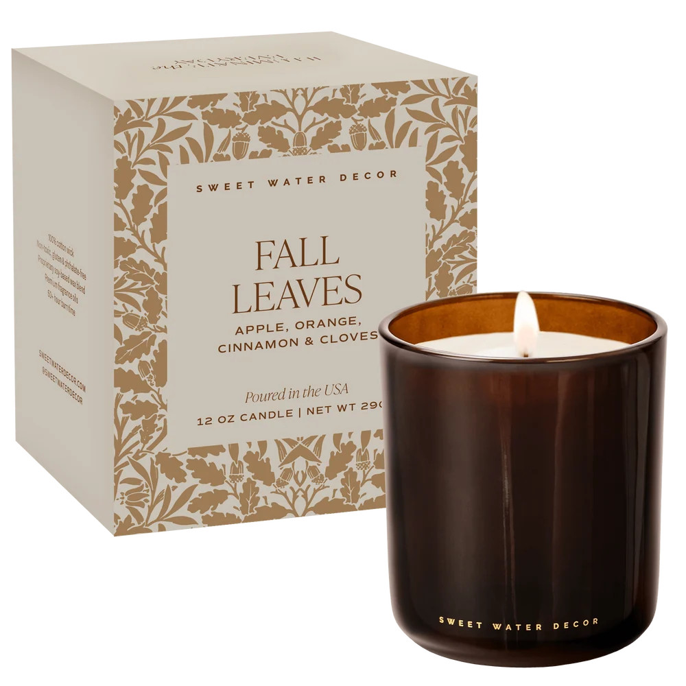 Fall Leaves Candle | Non-Toxic Apple Cinnamon Candle for Autumn | Sweet Water Decor, LLC