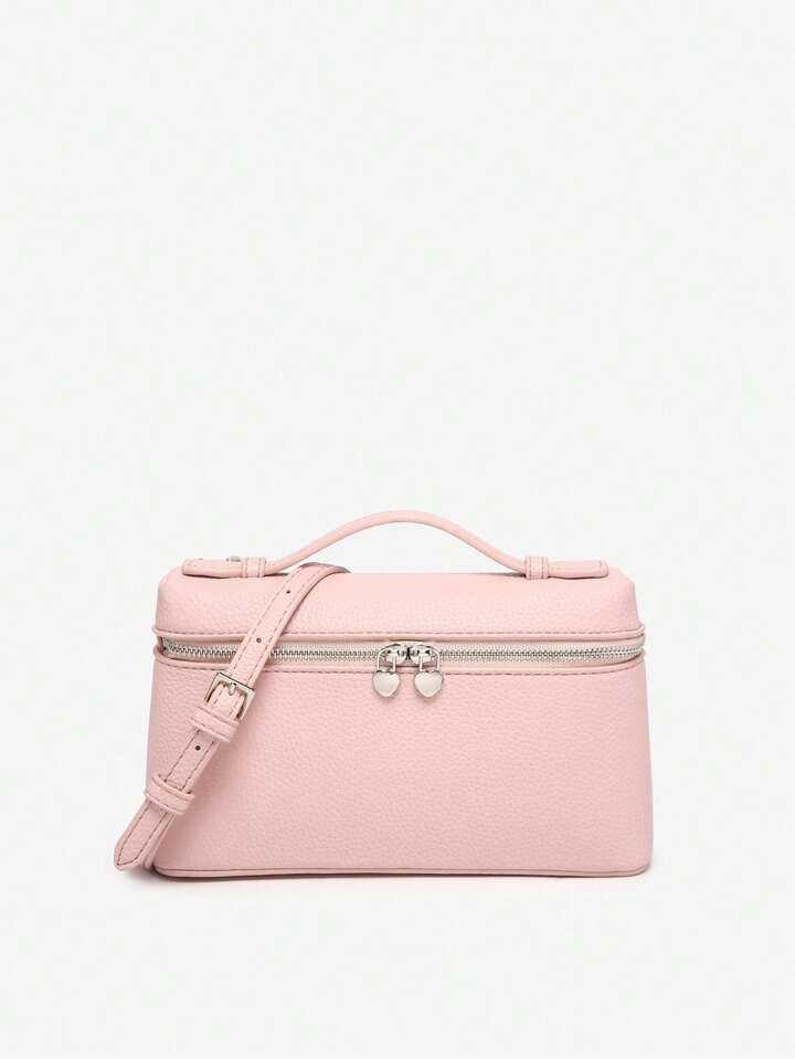 Women's Retro Commuting Tote Bag With Faux Woven Ostrich Texture, Minimalist Box Shape, Suitable ... | SHEIN