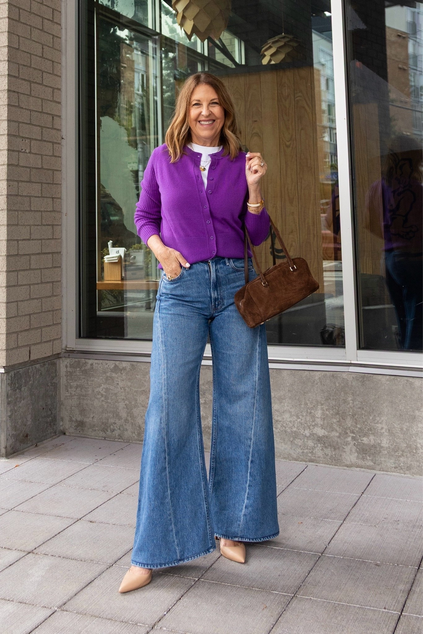 I wear neutrals but love this pop of color. 
It’s an easy way to add fall color to your wardrobe.

Top runs tts. I'm wearing a size small. 

Love the jeans. If between sizes, size down. I'm wearing size 25. 

Styling tip: Wear a T-shirt under the cardigan.

#LTKootd #LTKOver40 #LTKSeasonal
