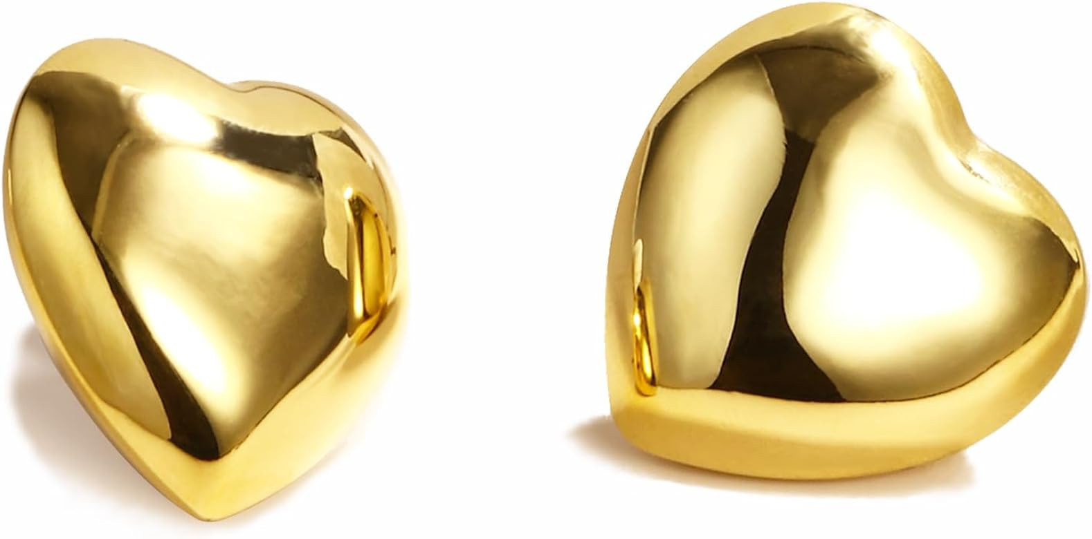 Follome Chunky Gold Earrings for Women 18K Gold Lightweight Thick Hoop Earrings for Girls Stateme... | Amazon (US)