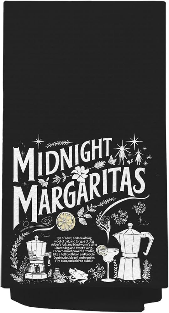 Witchy Midnight Margaritas Cocktail Kitchen Towels, Witchy Halloween Dish Tea Bar Towels for Home... | Amazon (US)