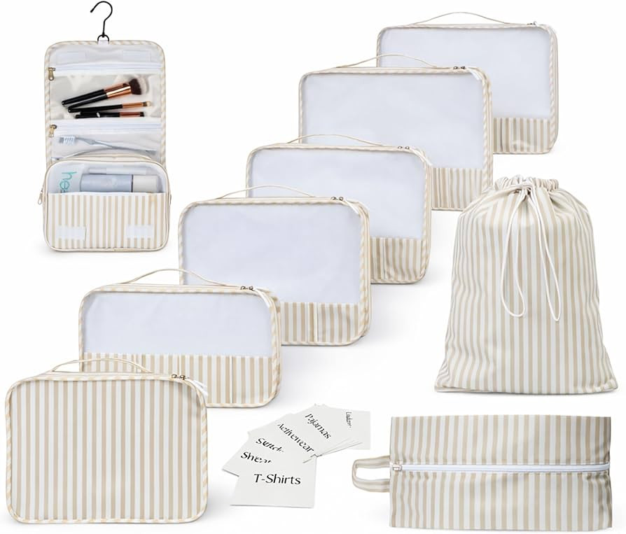 9 Set Packing Cubes - Suitcase Organizer, Cute Packing Cubes, Travel Bags Organizer for Luggage w... | Amazon (US)