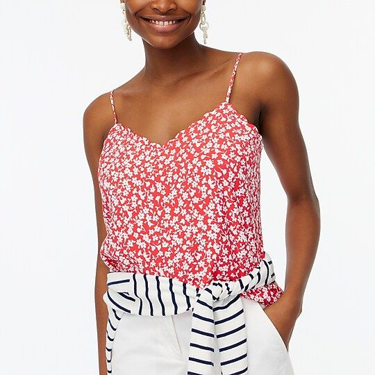 Printed scalloped cami top | J.Crew Factory