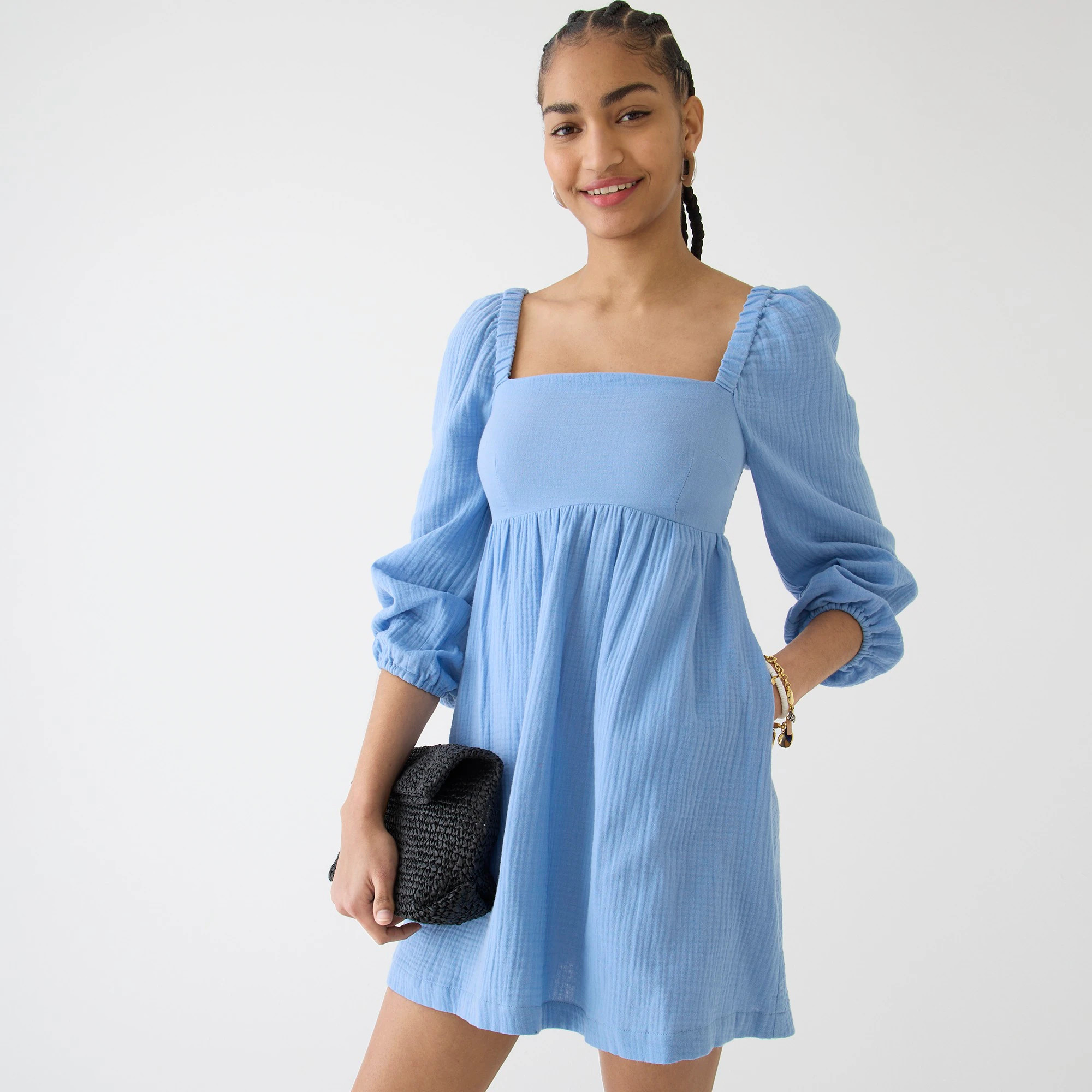 Squareneck soft gauze dress | J. Crew US