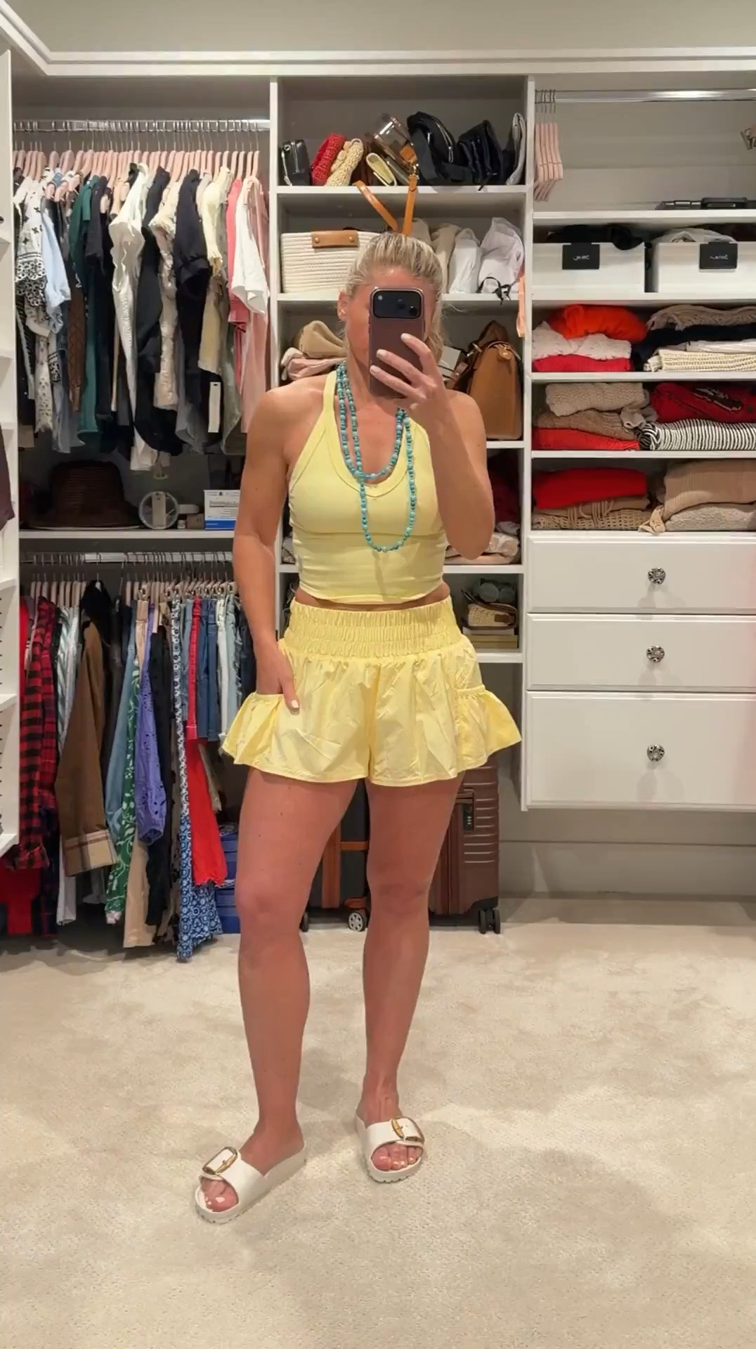 Butter yellow is one of my signature colors.
I build outfits that can shift with my day.
Sneakers for a workout, sandals and a statement necklace for the beach.

#LTKTravel #LTKootd #LTKfitnessgoals