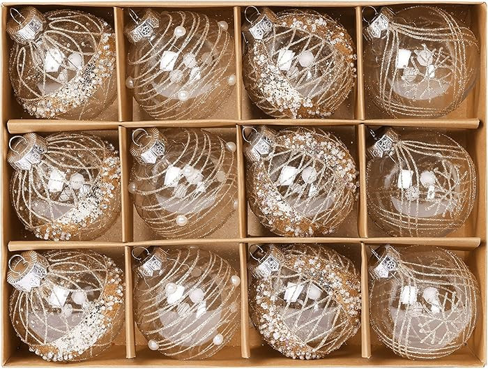 Christmas Ornaments Set 12PCS Shatterproof Rustic Farmhouse 3.15 Inch Large Hanging Balls Ornamen... | Amazon (US)