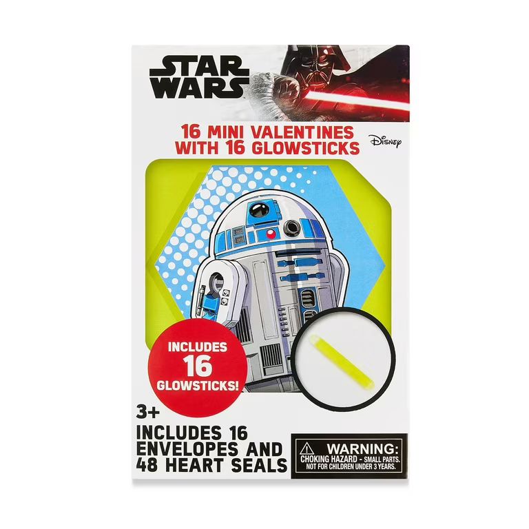 Star Wars Valentine Greeting Card Set with Mini Glow Sticks, Paper, Plastic, Exchange, 16 Count | Walmart (US)