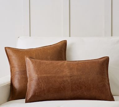 Pieced Leather Pillow Covers | Pottery Barn (US)