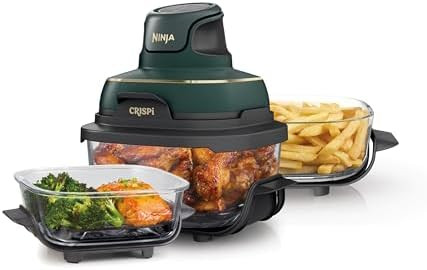 Ninja Crispi 5-in-1 Portable Glass Air Fryer, 4-QT, 2.5-QT & 6-Cup Glass Containers with Crisper ... | Amazon (US)