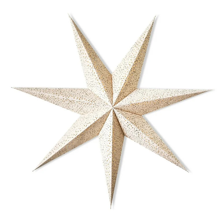 White & Gold Flocked Decorated Star, 29 in, by Holiday Time | Walmart (US)