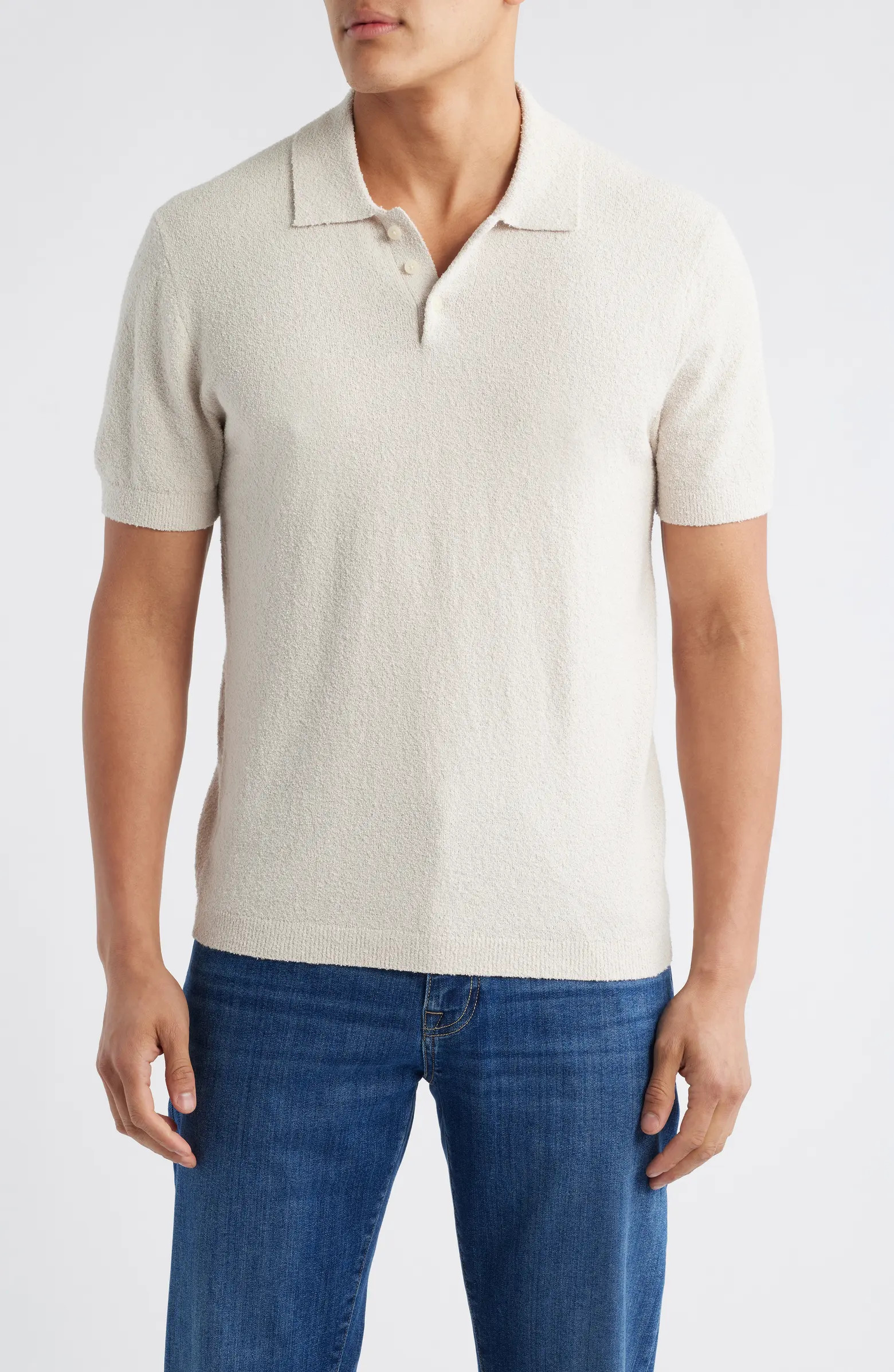 Nordstrom Short Sleeve Bouclé Polo Sweater | Nordstrom | Nordstrom