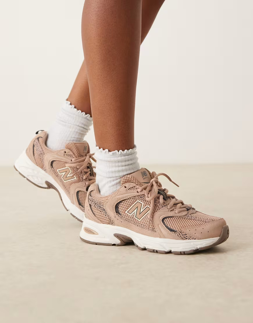 New Balance 530 trainers in light brown and leopard print-Neutral | ASOS (Global)