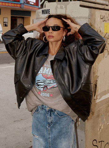 Kenny Bomber Jet Black | Princess Polly US