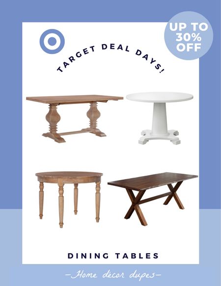 Todays the LAST DAY for Target Deal days!! Get up to 30% OFF on select dining tables!! Linked some of our favorites like this trestle table that’s a dupe for an Arhaus dining table!! 🙌🏻 more linked 🤍

#LTKsalealert #LTKhome #LTKfamily