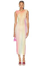 Printed Mesh Hotfix Midi Dress | FWRD 