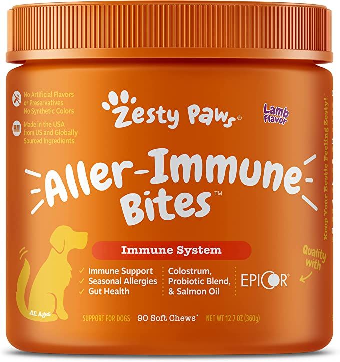 Zesty Paws Allergy Immune Supplement for Dogs - with Omega 3 Wild Alaskan Salmon Fish Oil & EpiCo... | Amazon (US)