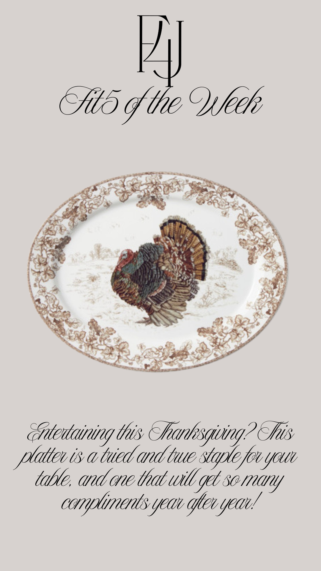 This platter is an absolute classic, and is the perfect addition to your Thanksgiving table! 

Fit4Janine, Williams Sonoma, Entertaining 

 #LTKHoliday #LTKSeasonal #LTKHome