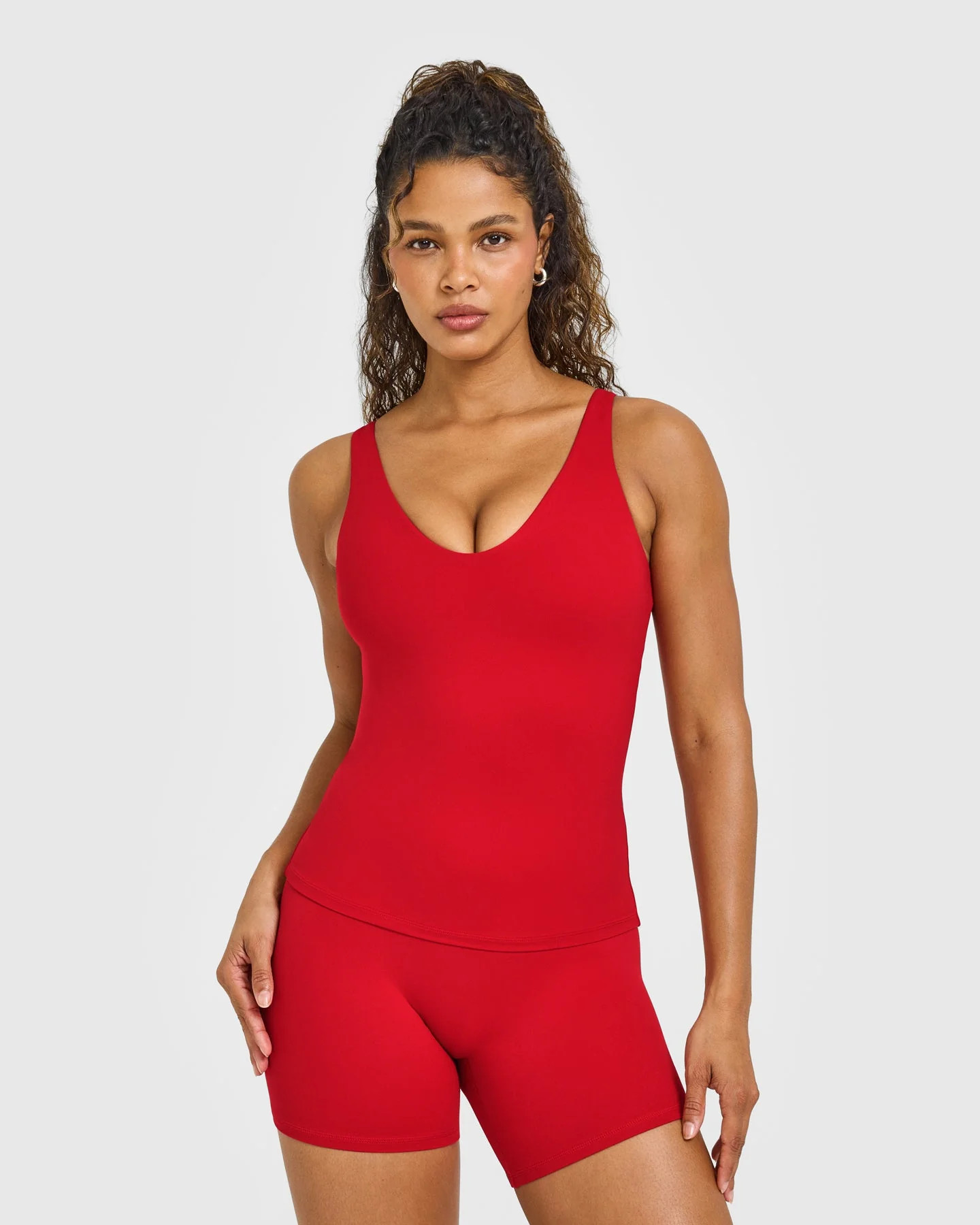SoftMotion\u2122 Scoop Neck Tank Top with White Logo 
 Light Toasted Red | Oner Active (UK / US)