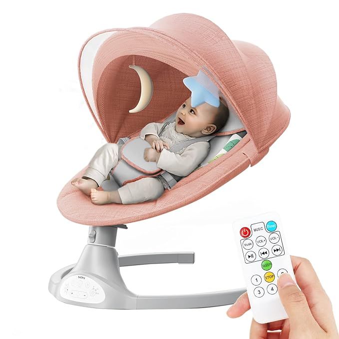 Bioby Baby Swing for Infants with 5 Natural Sway Speeds,Bluetooth Music Baby Bouncer with Remote ... | Amazon (US)