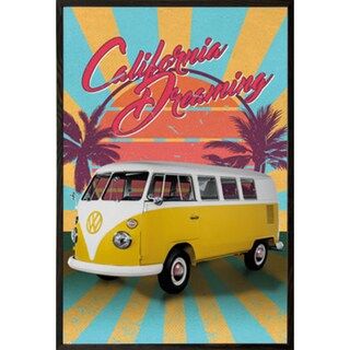 California Dreaming' Walnut Wood Framed Retro Poster | Bed Bath & Beyond