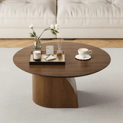35.43" W x 16.14" H Round Coffee Table Modern Coffee Table Mid-Century Center Table with Sculptural Base for Living Room | Wayfair North America
