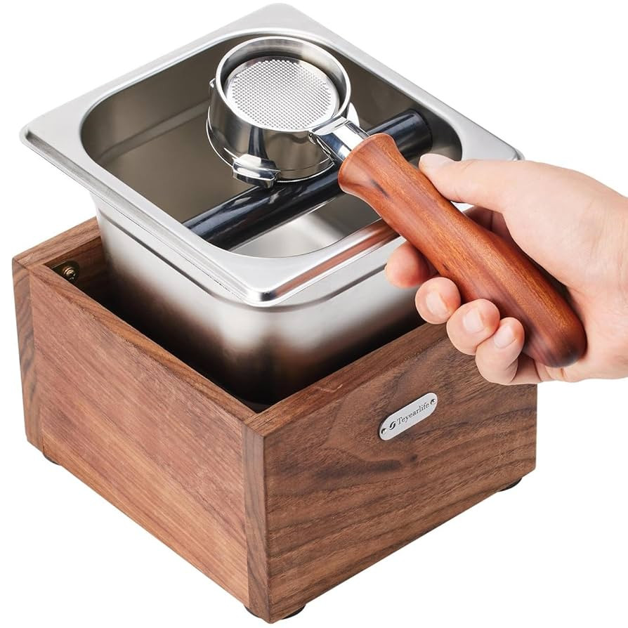 coffee knock box replacement for breville knockbox Sturdy solid wood and easy-clean stainless ste... | Amazon (US)