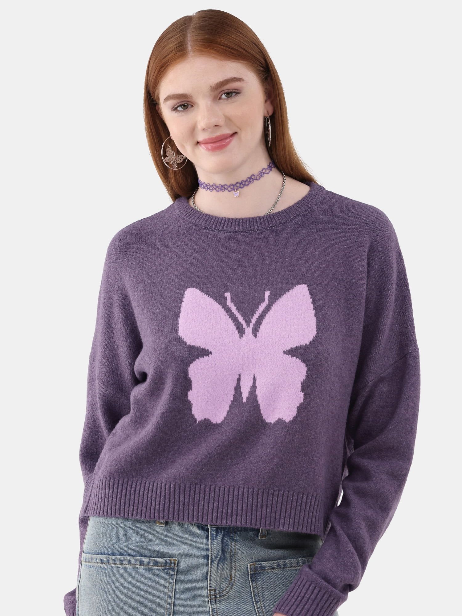 No Boundaries Icon Sweater, Women's and Women's Plus Sizes XXS-2XL | Walmart (US)