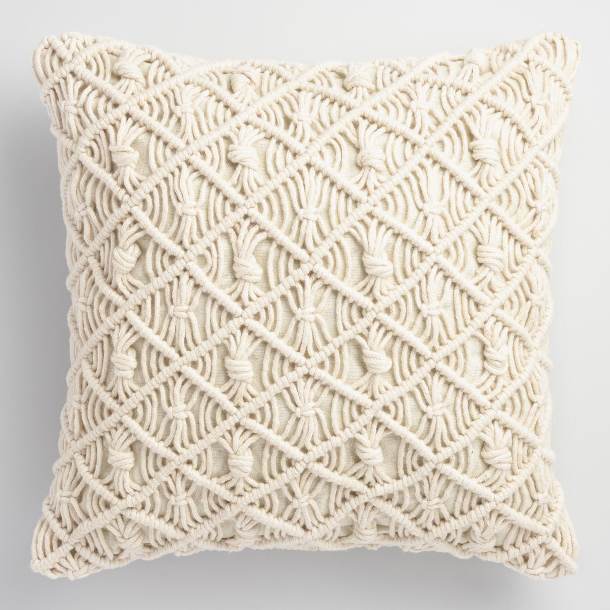 Jali Macrame Indoor Outdoor Throw Pillow | World Market