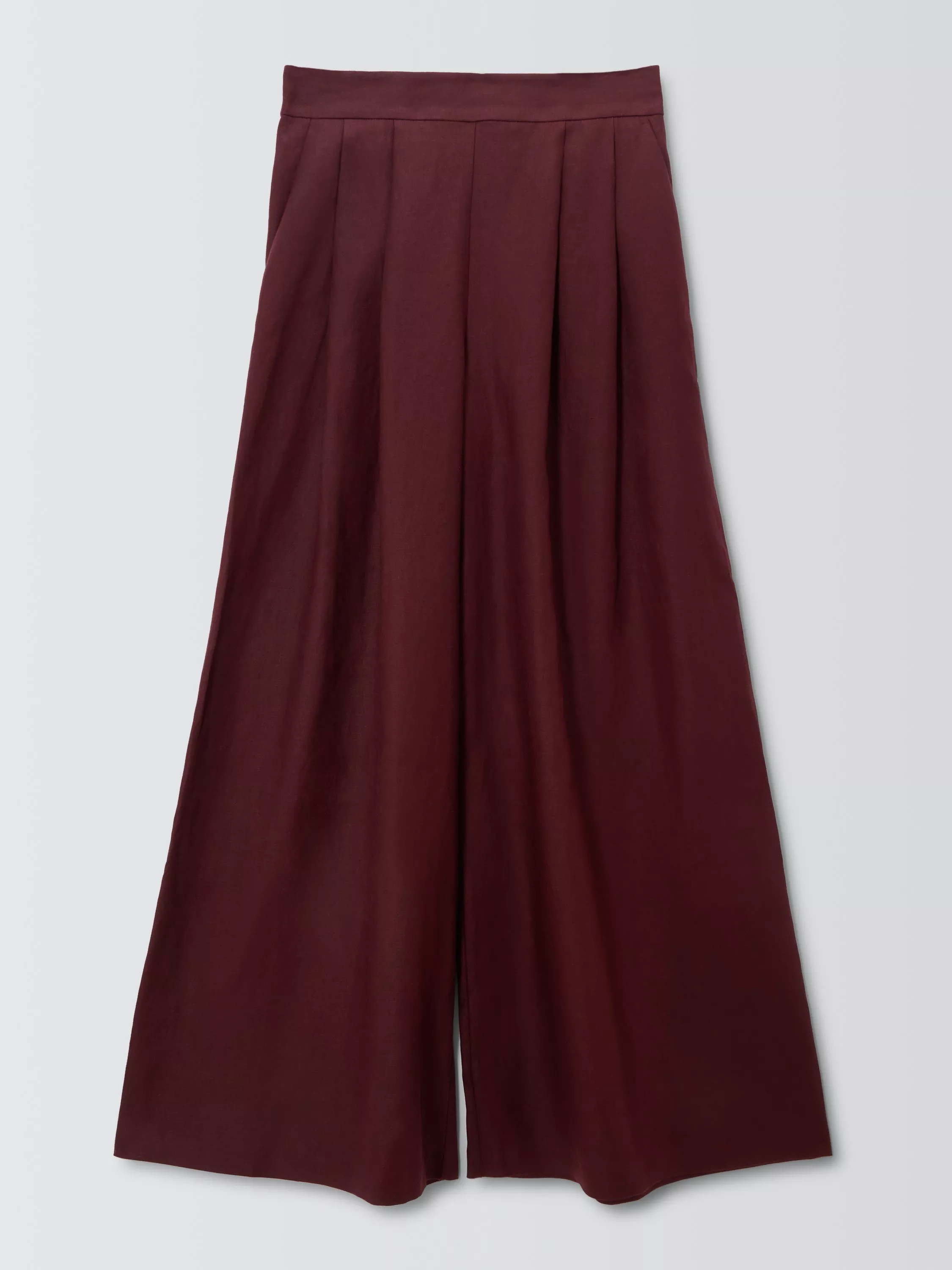 John LewisLinen Palazzo Trousers, Brown | John Lewis (UK)